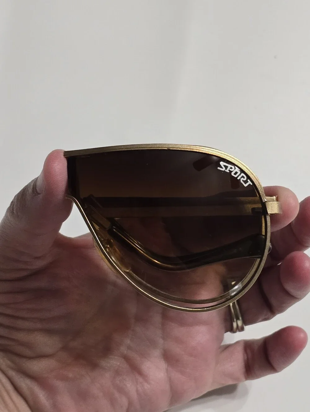 Vintage 80s Sport Brown Gradient Aviator Sunglasses